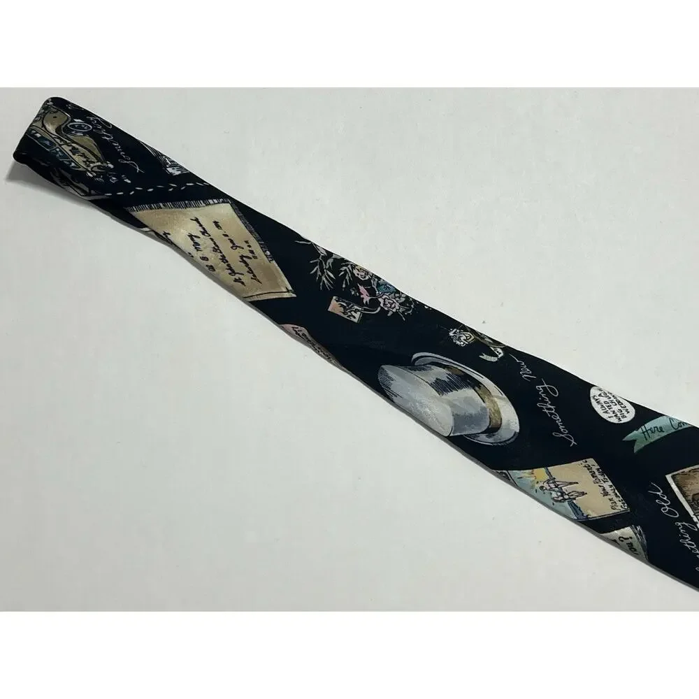 Vintage 1995 Nicole Miller Father of the Bride Wedding Theme Silk Neck Tie